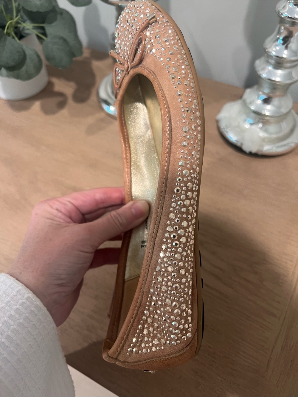 Jimmy Choo Nude Blush Crystal Embellished Ballet Flats - Picture 15 of 17